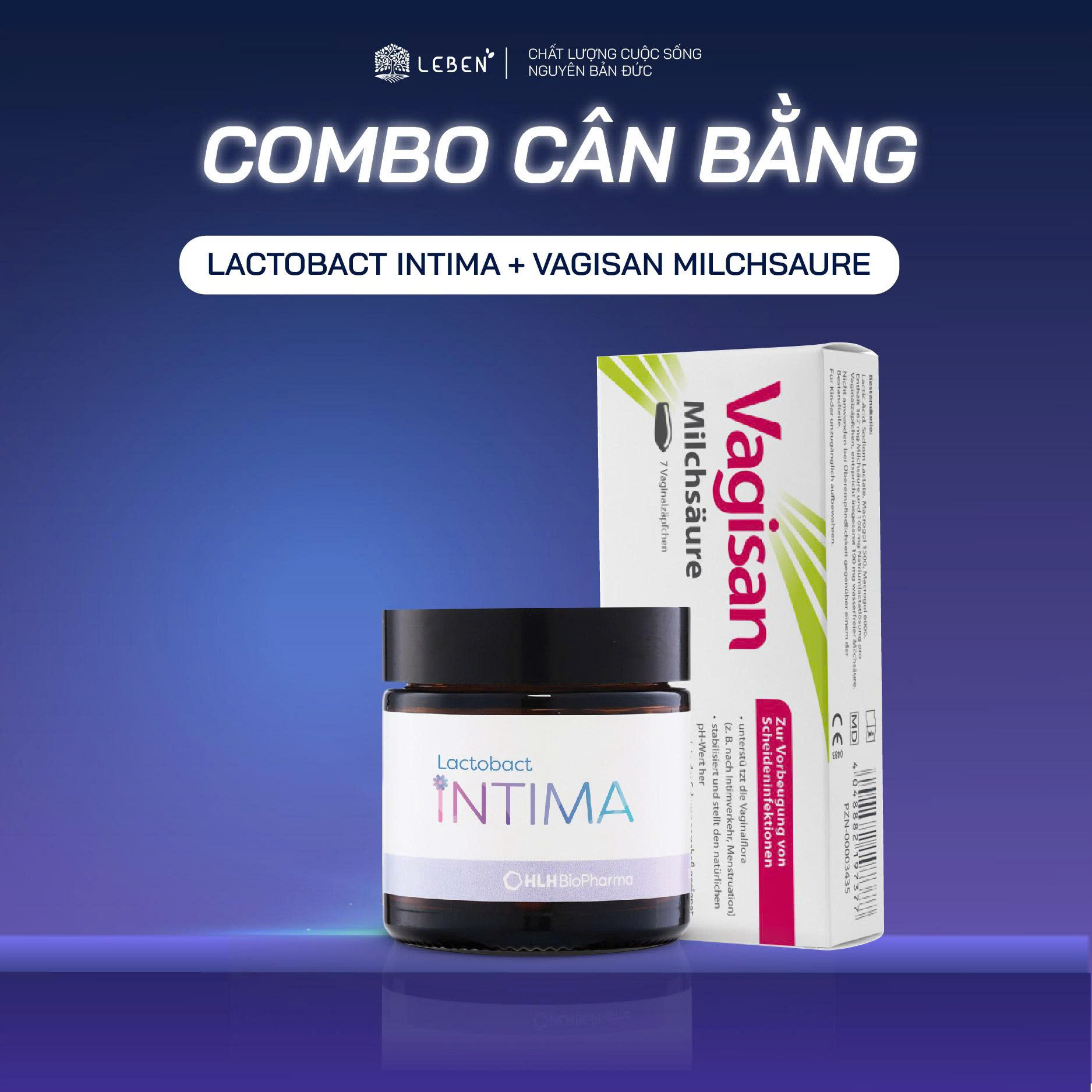 Combo men vi sinh phụ nữ Lactobactima và viên đặt Vagisan Milchsaure tăng đề kháng chuyên sâu, hỗ trợ giảm khí hư cô bé