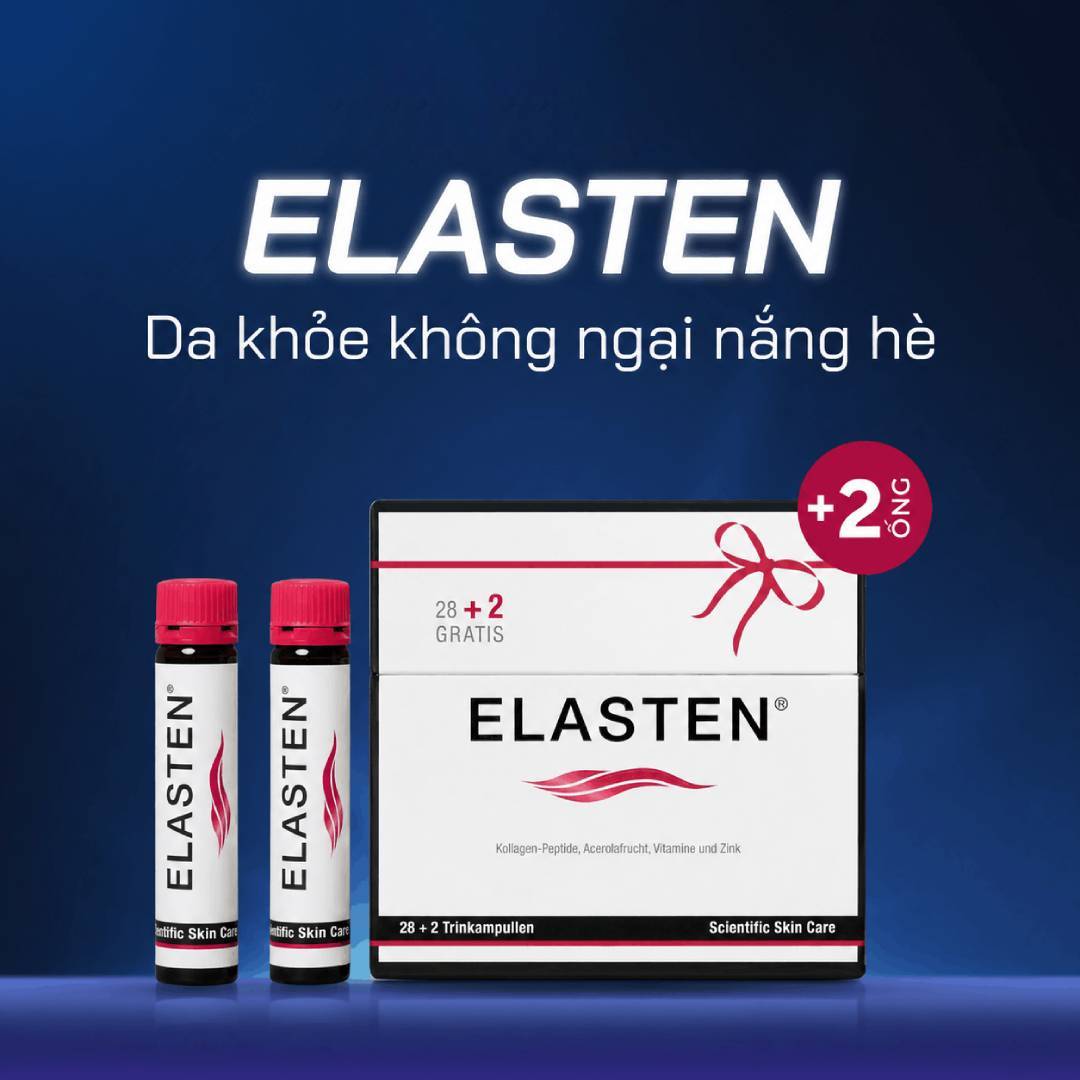 Collagen Elasten Hộp 28 ống x 25ml - Giúp Da Căng Mịn, Chống Lão Hóa, Tóc Chắc Khỏe